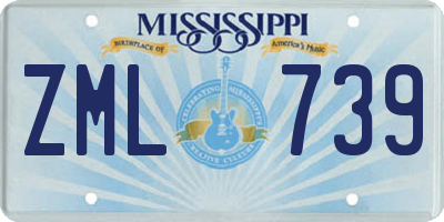 MS license plate ZML739