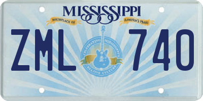 MS license plate ZML740