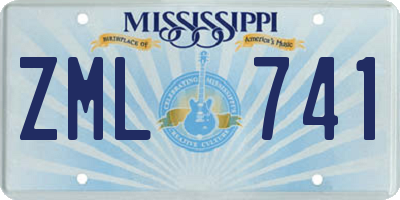 MS license plate ZML741