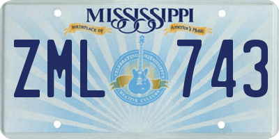 MS license plate ZML743