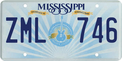 MS license plate ZML746