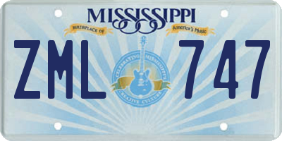 MS license plate ZML747