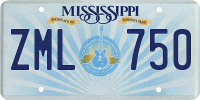 MS license plate ZML750