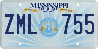 MS license plate ZML755