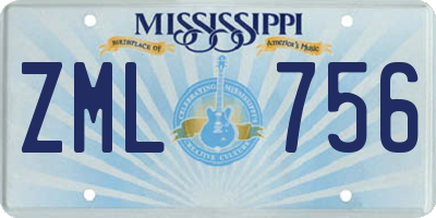 MS license plate ZML756