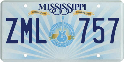 MS license plate ZML757