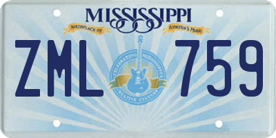 MS license plate ZML759