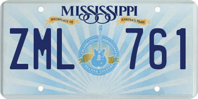 MS license plate ZML761