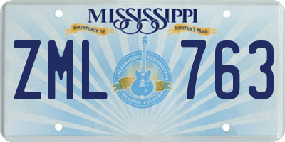 MS license plate ZML763