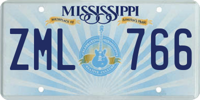 MS license plate ZML766
