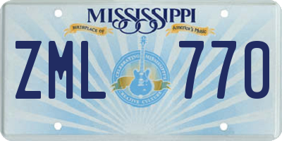 MS license plate ZML770