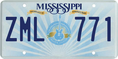 MS license plate ZML771