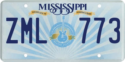 MS license plate ZML773