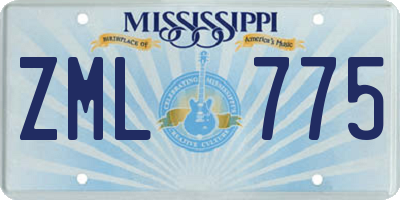 MS license plate ZML775