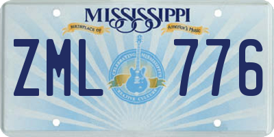 MS license plate ZML776