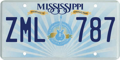 MS license plate ZML787