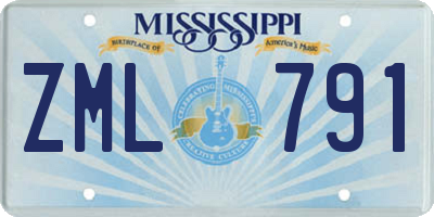 MS license plate ZML791