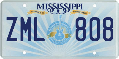 MS license plate ZML808