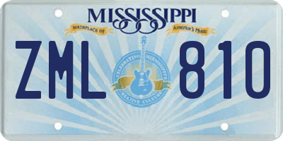 MS license plate ZML810