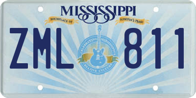 MS license plate ZML811