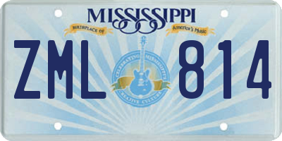 MS license plate ZML814