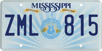 MS license plate ZML815