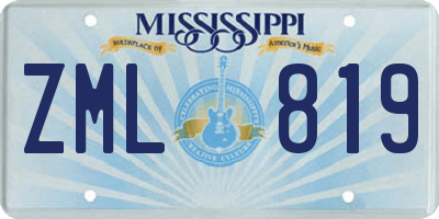 MS license plate ZML819