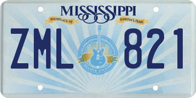 MS license plate ZML821