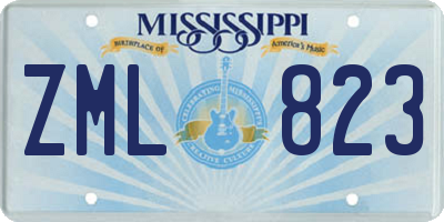 MS license plate ZML823