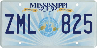 MS license plate ZML825