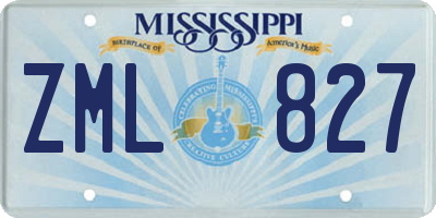 MS license plate ZML827