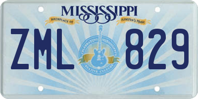 MS license plate ZML829