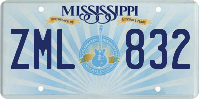 MS license plate ZML832