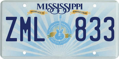 MS license plate ZML833