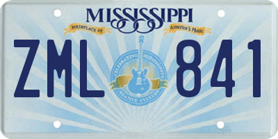 MS license plate ZML841
