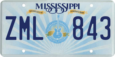 MS license plate ZML843