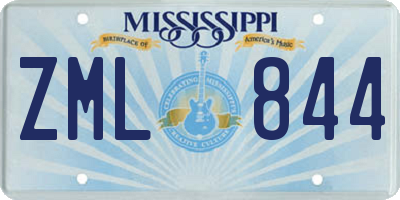 MS license plate ZML844