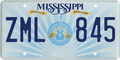 MS license plate ZML845
