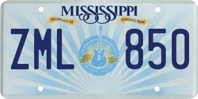 MS license plate ZML850