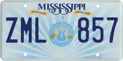 MS license plate ZML857