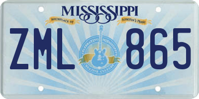 MS license plate ZML865