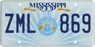 MS license plate ZML869