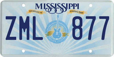 MS license plate ZML877
