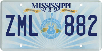 MS license plate ZML882
