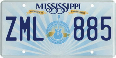 MS license plate ZML885