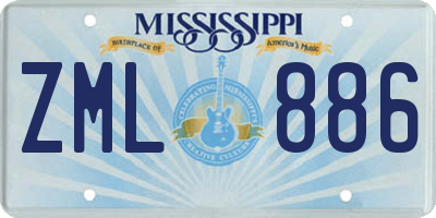 MS license plate ZML886