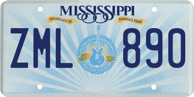 MS license plate ZML890