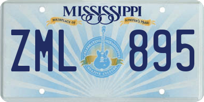MS license plate ZML895