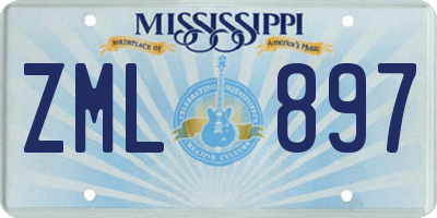 MS license plate ZML897