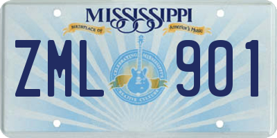 MS license plate ZML901